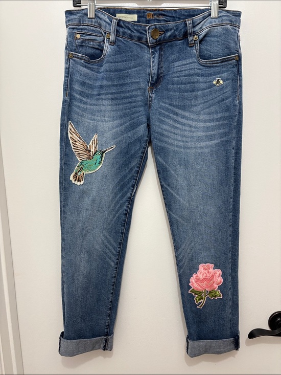 Kut from the Kloth Denim - KUT from the kloth- Blue Embroidered Hummingbird & Rose Jeans Sz 6